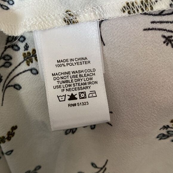 Nordstrom 1. State Women'S White Blue Floral Printed Embroidered Blouse Top NWT - Picture 7 of 15